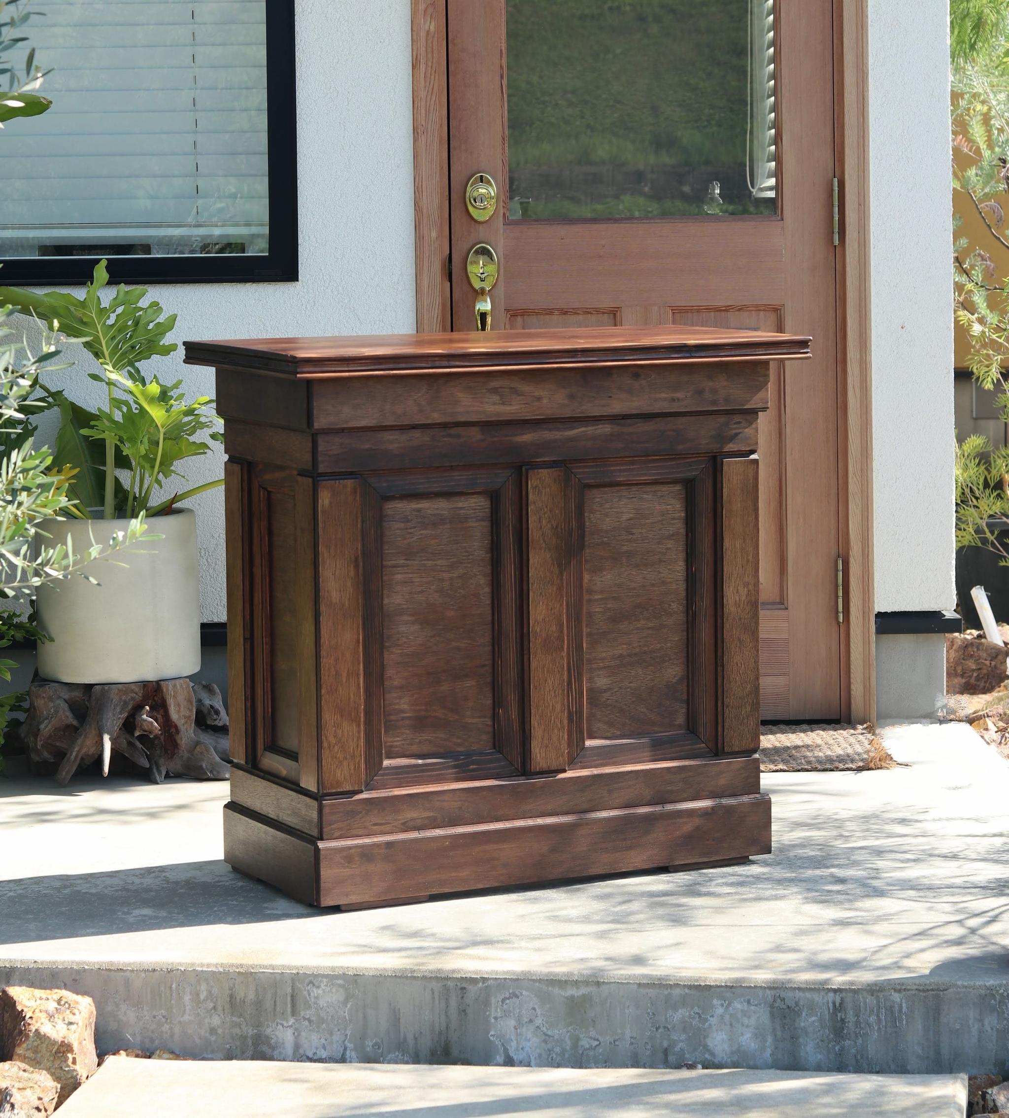 折り畳み式アンティークカウンター｜レジ・キャッシャー・バーカウンター・受付・店舗什器